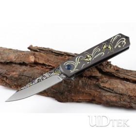 ChongMing CM83 440 blade folding knife with 3D pattern and line lock UD605219 